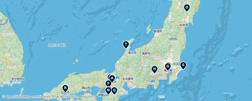 Map of Honshū