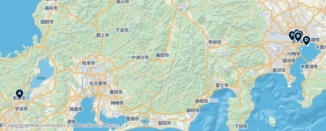 Map of Honshū