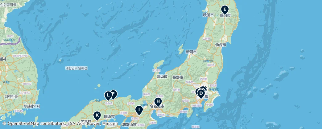 Map of Honshū
