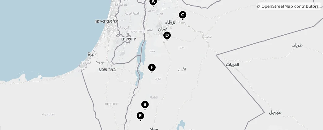 Map of Jordanie