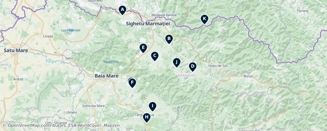 Map of Județ de Maramureș