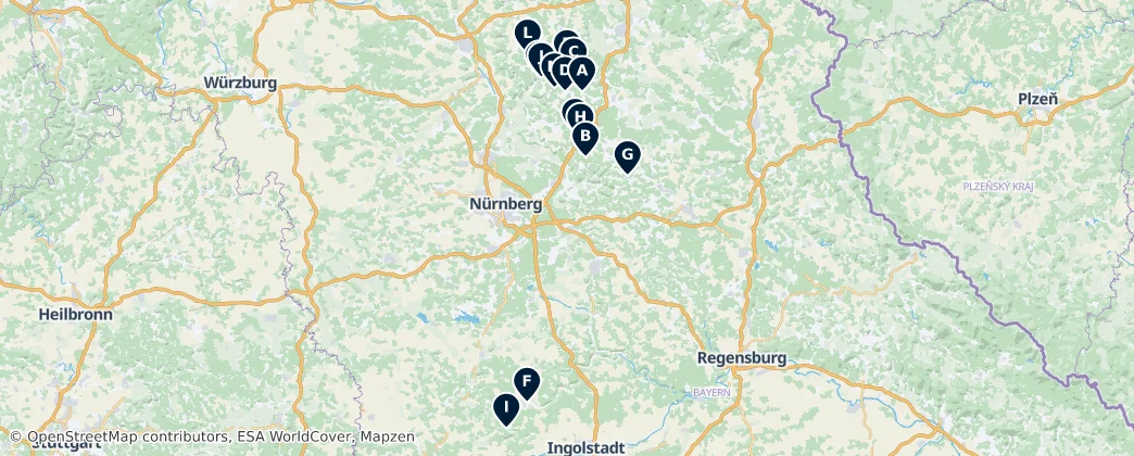 Map of Jura franconien
