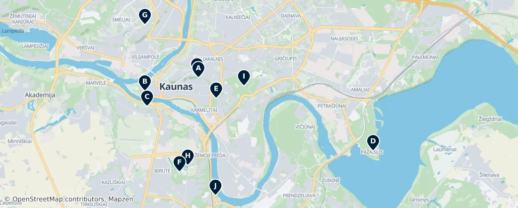 Map of Kaunas
