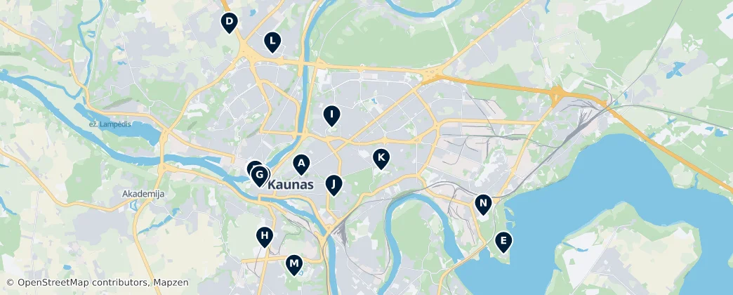 Map of Kauno miesto savivaldybė