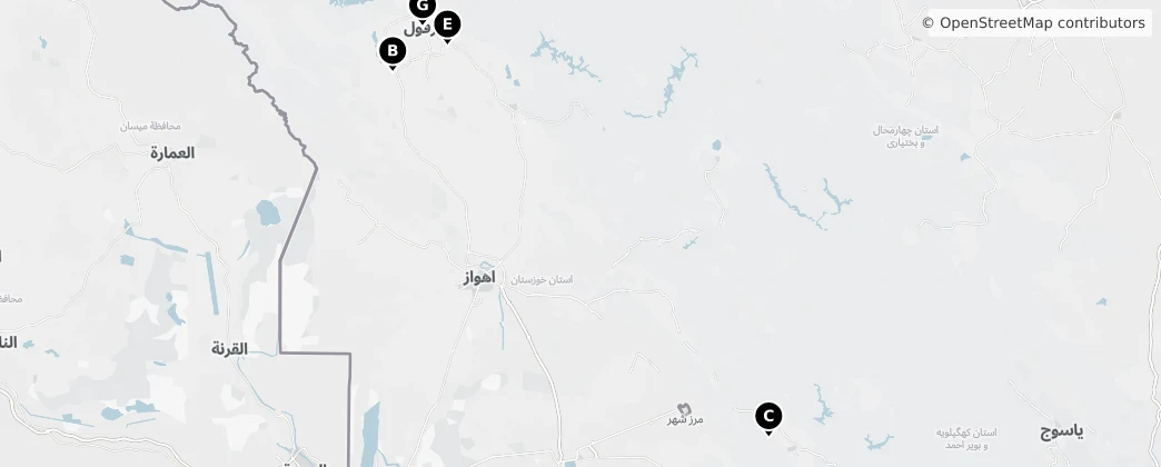 Map of Khouzistan