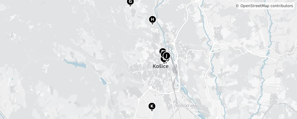 Map of Košice