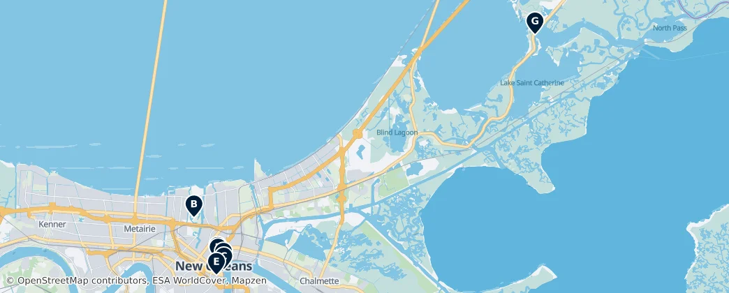 Map of La Nouvelle-Orléans