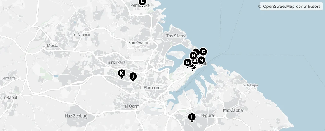 Map of La Valette