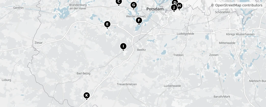Map of Arrondissement de Potsdam-Mittelmark