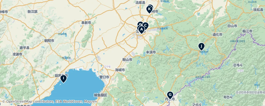 Map of Liaoning