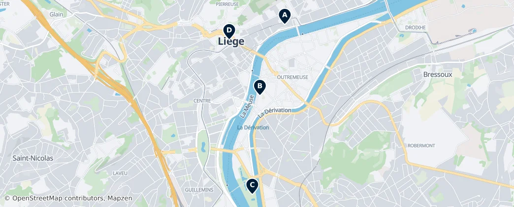 Map of Liège