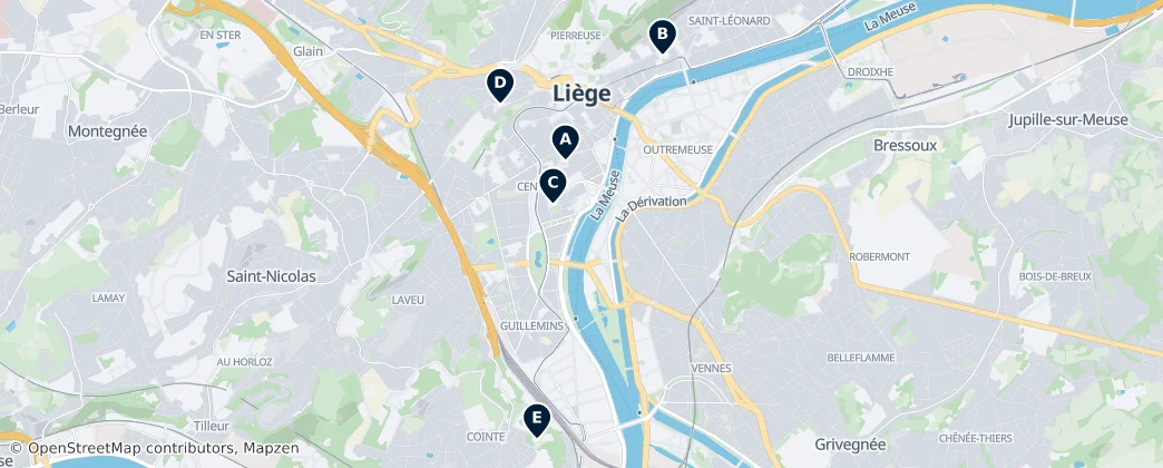 Map of Liège