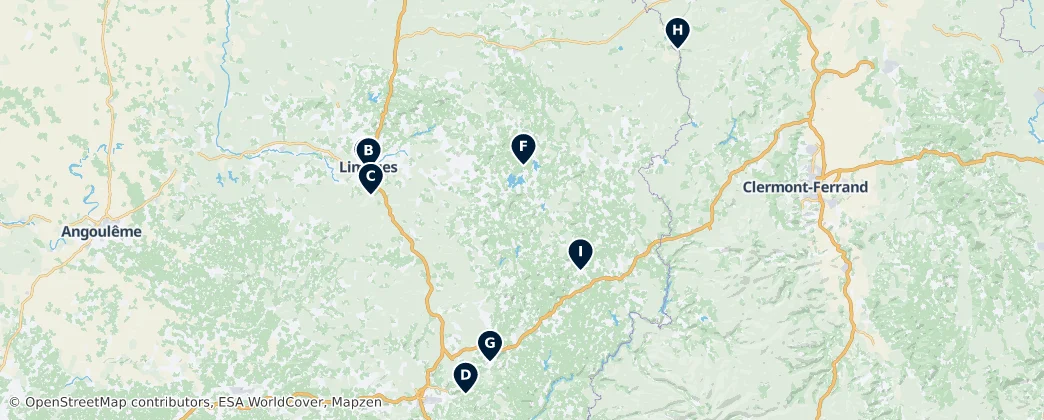 Map of Limousin