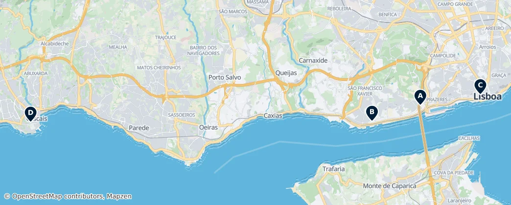 Map of Région métropolitaine de Lisbonne