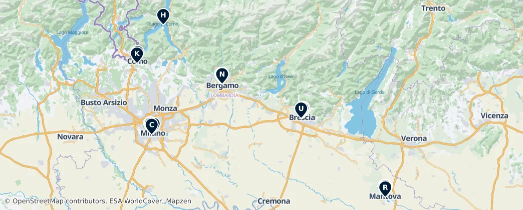 Map of Lombardie
