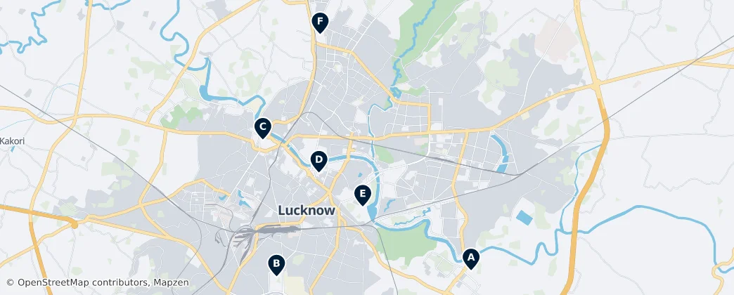 Map of Lucknow