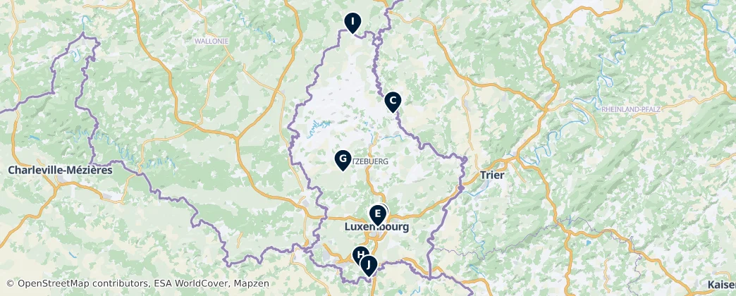 Map of Luxembourg