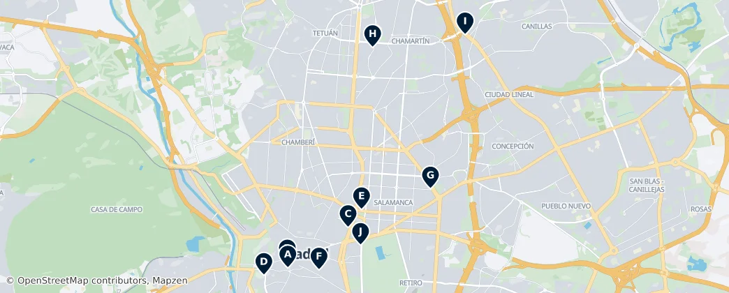 Map of Madrid