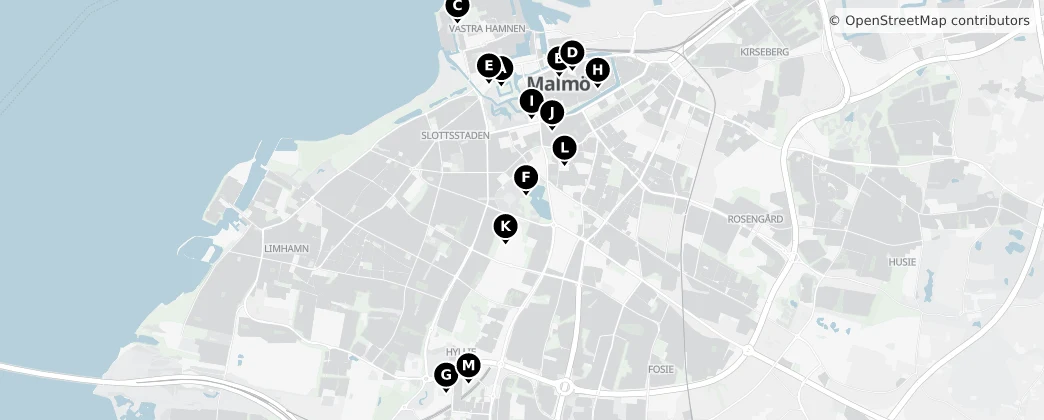 Map of Malmö ou Malmoe