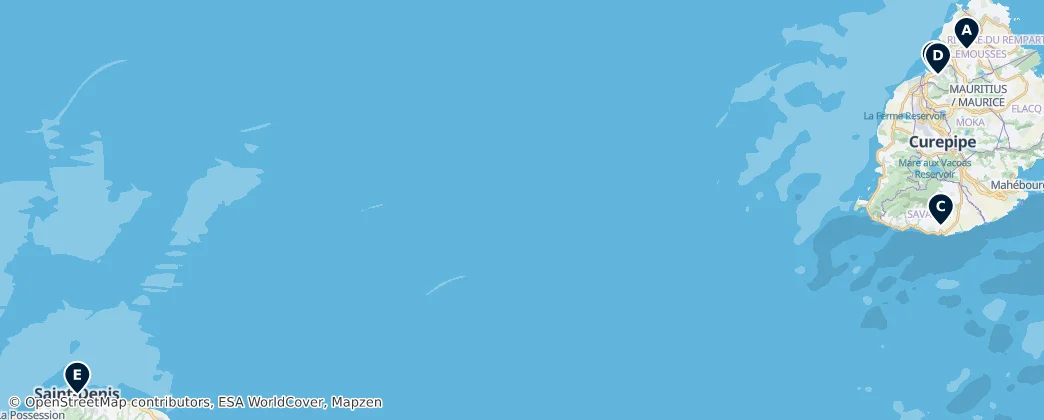 Map of Mascareignes