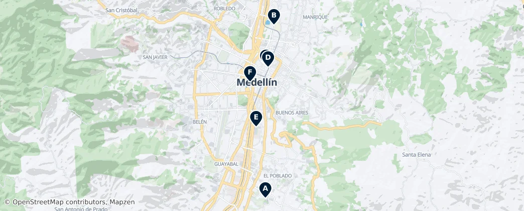 Map of Medellín