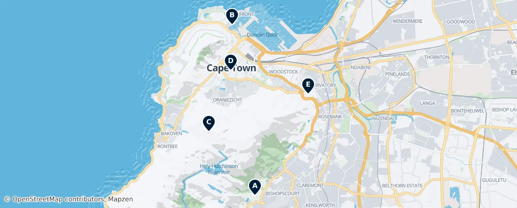 Map of Métropole du Cap