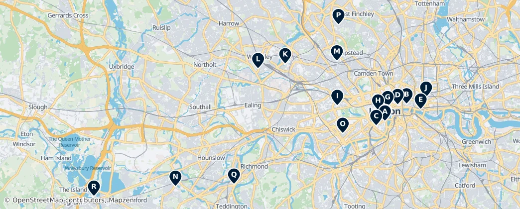 Map of Middlesex