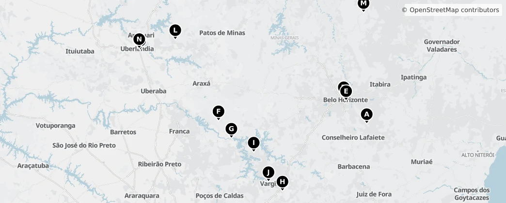 Map of Minas Gerais