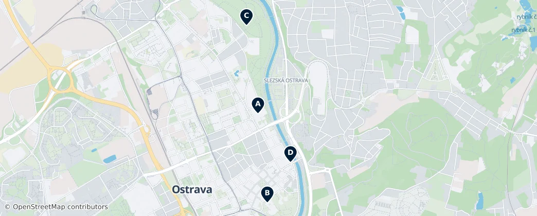 Map of Moravská Ostrava