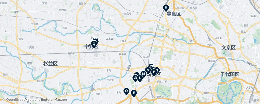 Map of Nakano