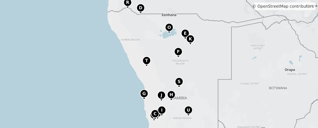 Map of Namibie