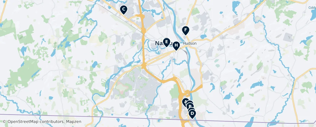 Map of Nashua