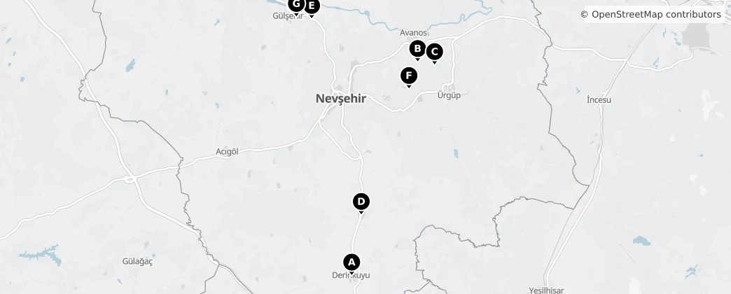 Map of Nevşehir