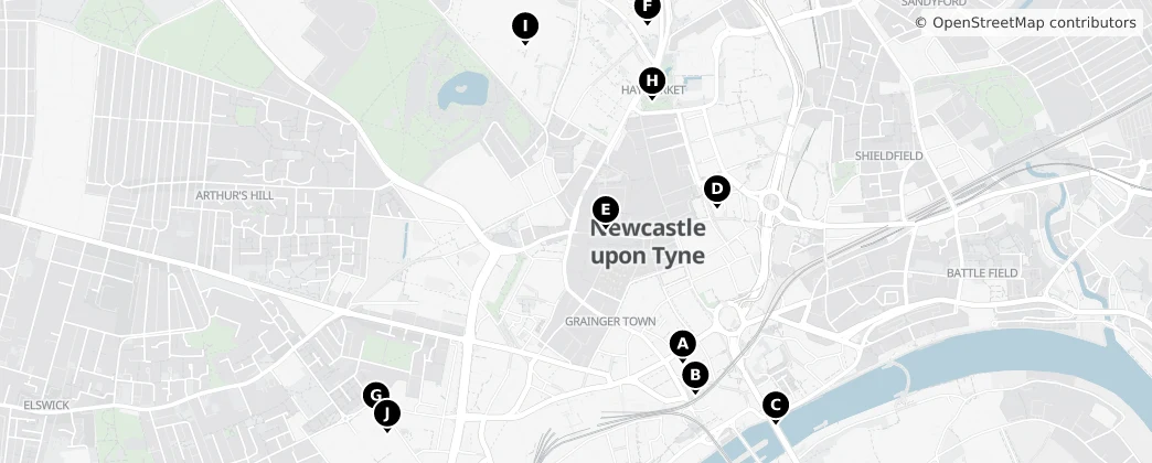 Map of Newcastle upon Tyne