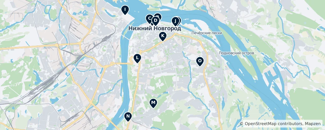 Map of Nijni Novgorod