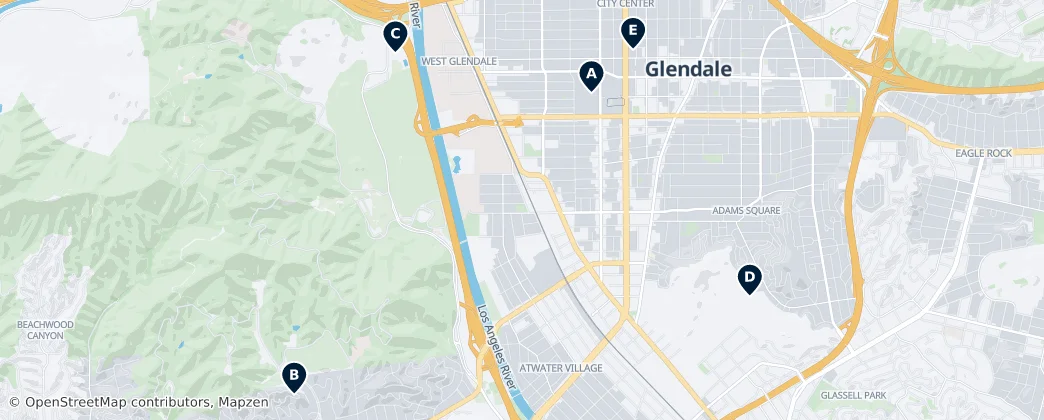 Map of North Glendale