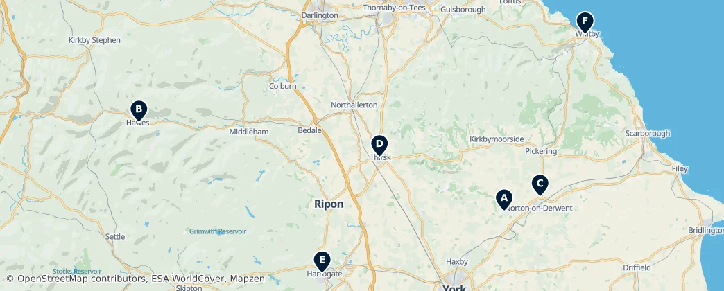 Map of North Yorkshire