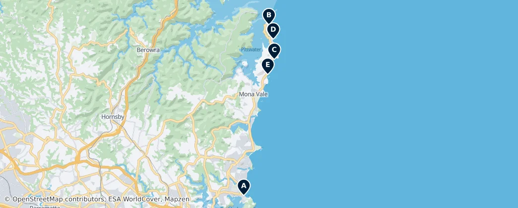 Map of Conseil de Northern Beaches