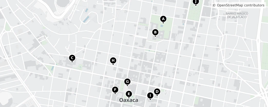 Map of Oaxaca de Juárez