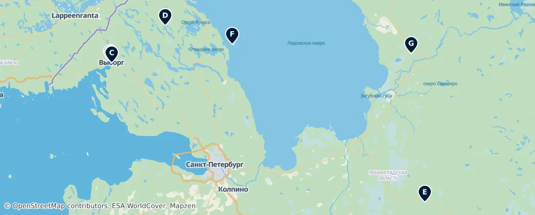 Map of Oblast de Léningrad