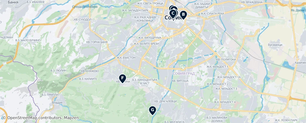 Map of Sofia-ville