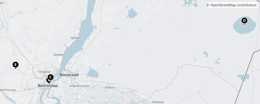 Map of Oblast de Volgograd