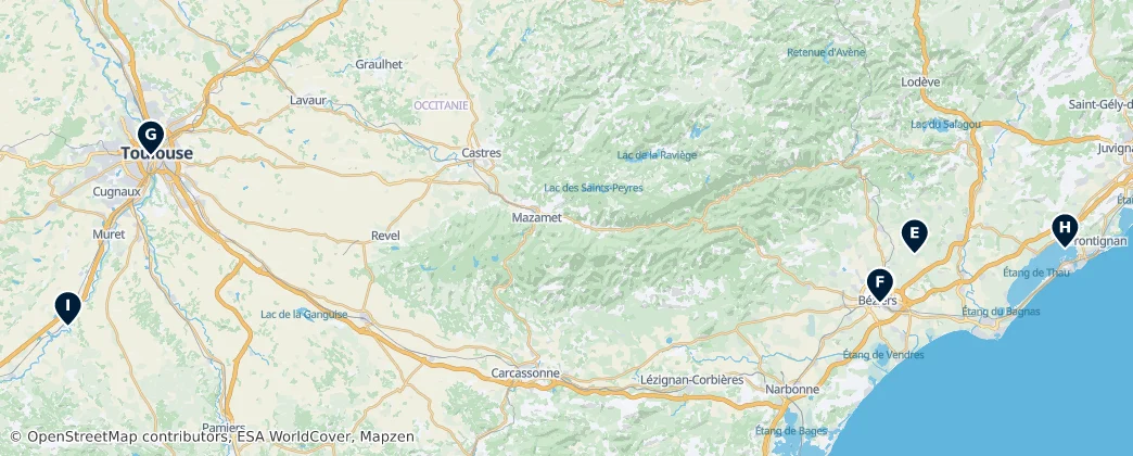 Map of Occitanie