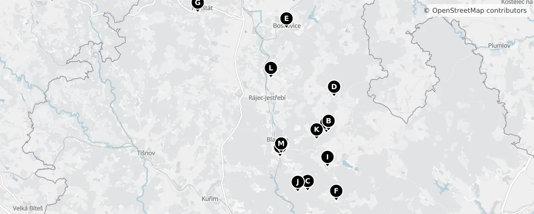 Map of District de Blansko