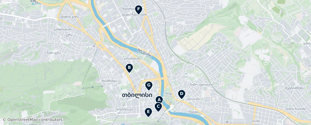Map of Old Tbilisi