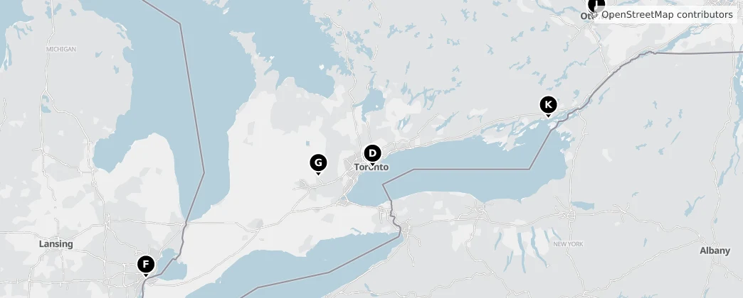 Map of Ontario