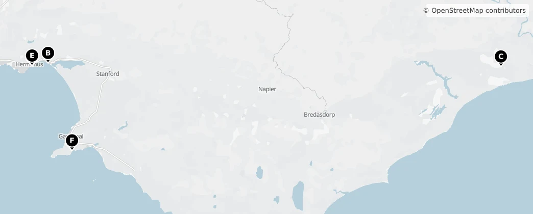 Map of District de l'Overberg
