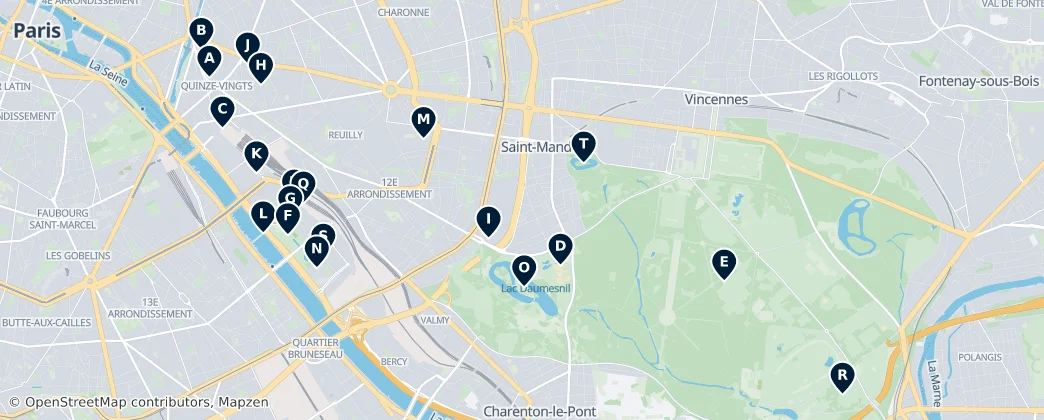 Map of Paris 12e Arrondissement
