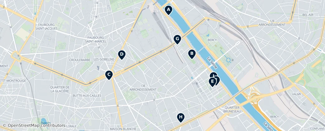 Map of Paris 13e Arrondissement