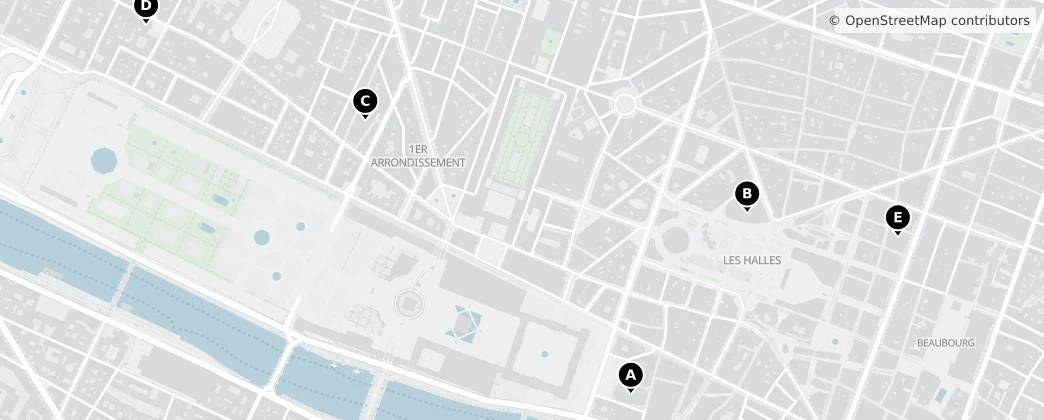 Map of Paris 1er Arrondissement